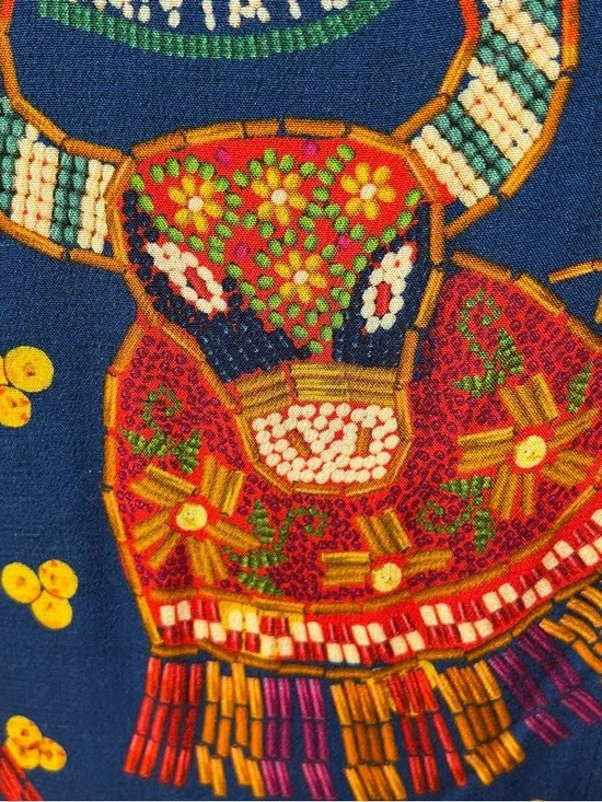 FARM Rio Royal Blue Maxi Dress with Multicolor Tropical Motifs M - Picture 6 of 16